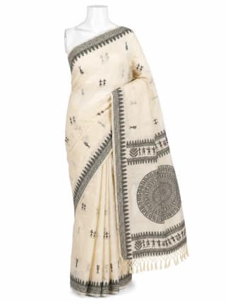 Tussar Cotton Sambalpuri Saree with Mandala Motifs