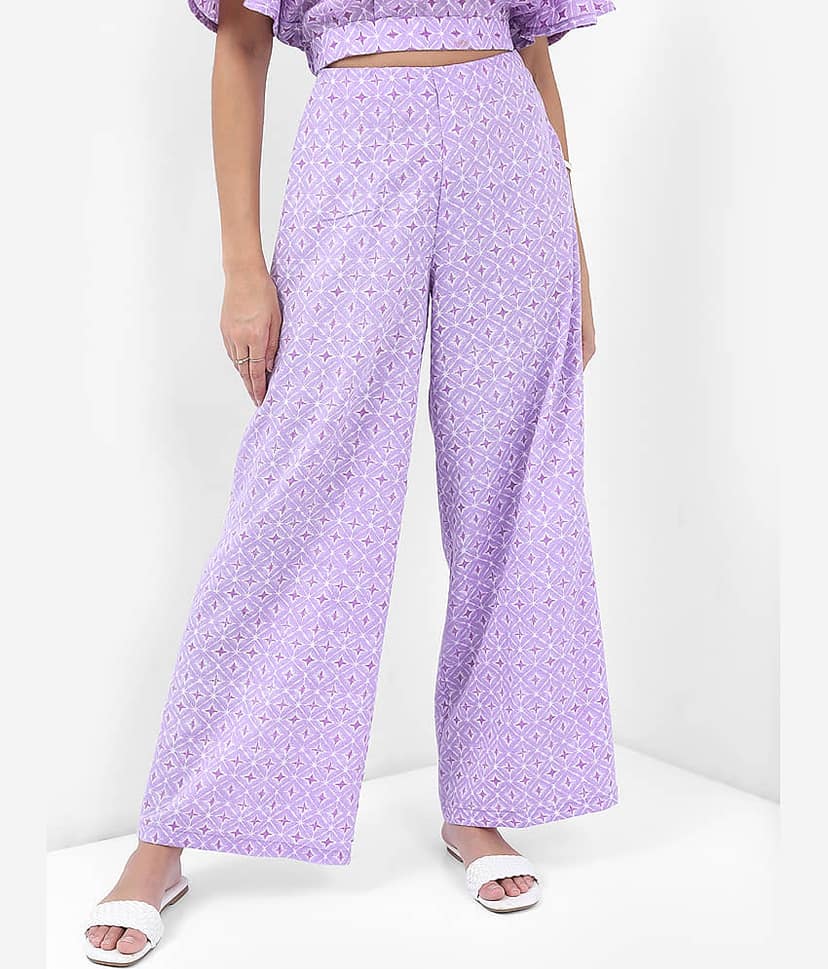 Vishudh Women Top With Trousers Co-Ord Set ( Lavender ) view 8