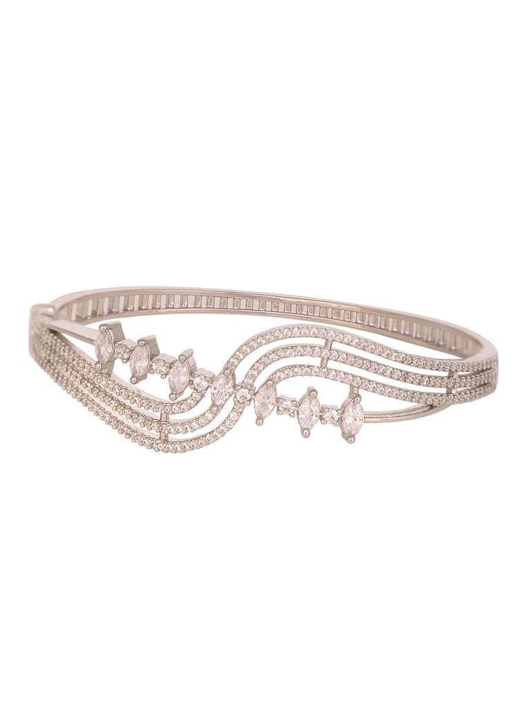 Silver Toned AD studded Modern Quirky Handcrafted Bracelet view 3