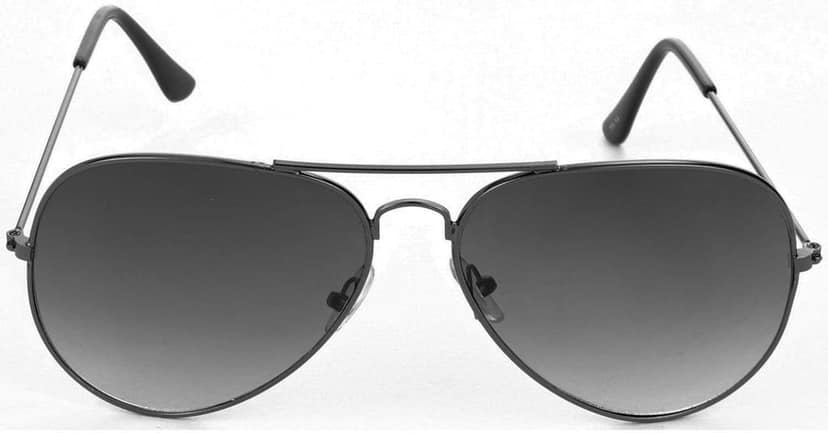 Hrinkar Unisex Round Sunglasses Silver & Grey Frame, Grey Lens (Medium) - Pack of 2 view 3