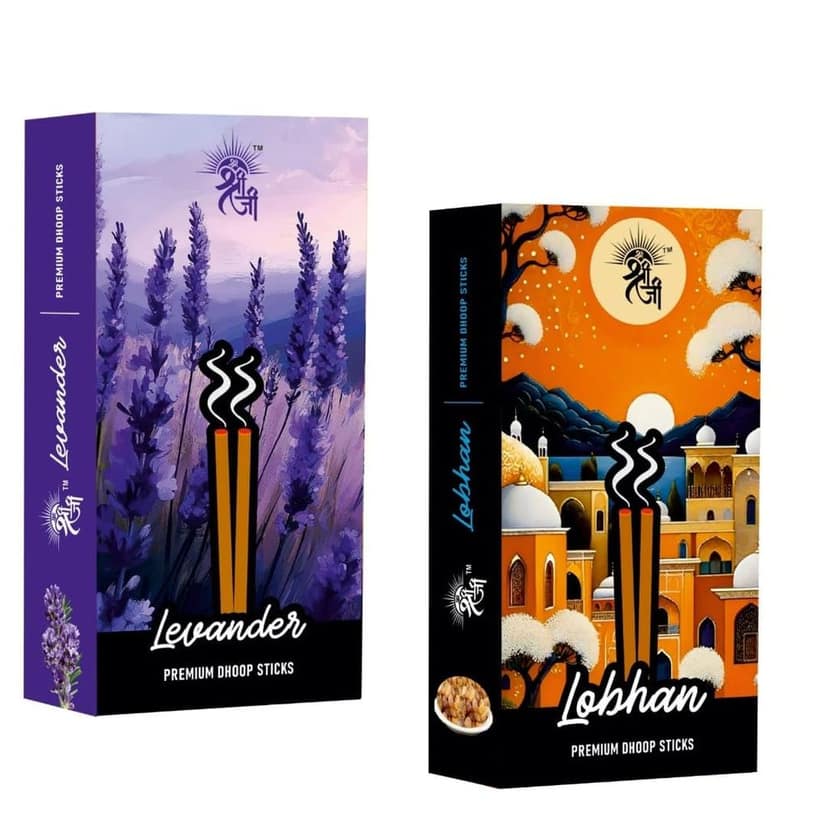 Shri Shriji Flam Lavender Incense Sticks Combo � Calming & Aromatic Scented Sticks for Home, Office & Meditation � Long-Lasting Fragrance � Natural Air Freshener � 100% Vegan