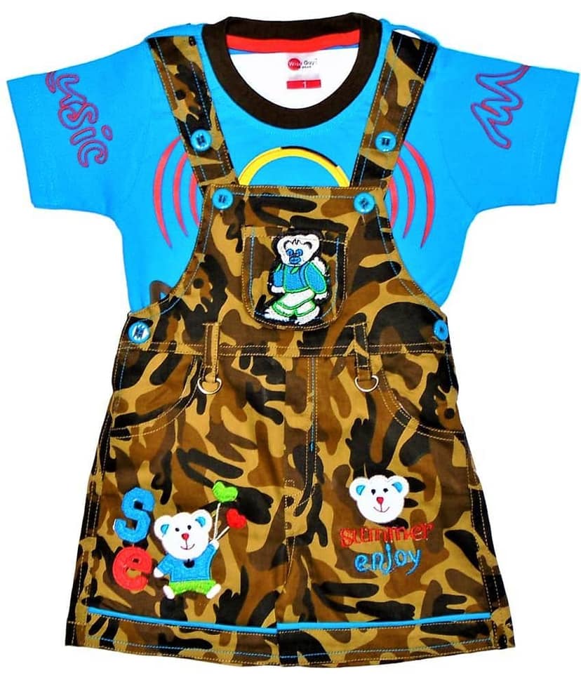 Wise Guys Pack of 1 Baby Boys 100% Cotton Dungaree Sets ( Rust )