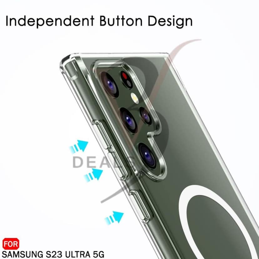 V3Deals Hybrid Back Cover Case for Samsung Galaxy S23 Ultra 5G | Ma gsa fe Compatible | N52 Magnetic Ring | Anti-Yellow Hard Transparent Back | Shockproof | PC & TPU (Transparent, S23 Ultra (Magnetic)) view 4