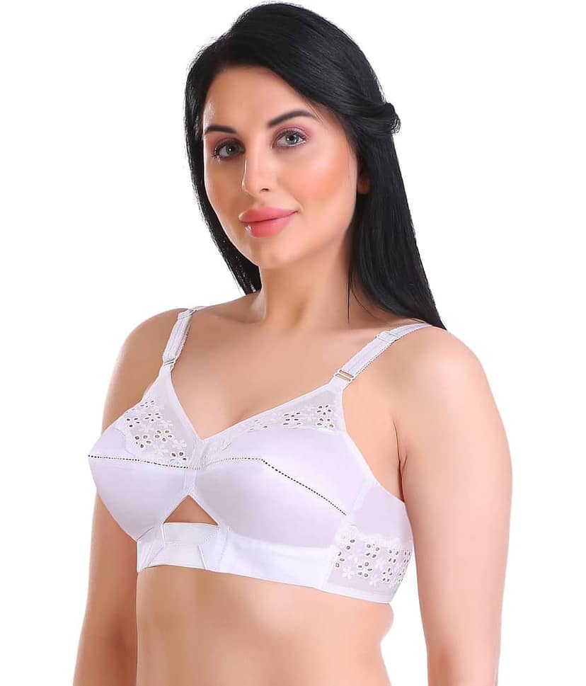 Featherline Pack of 1 Cotton Non Padded Everyday Bra For Women ( White ) view 2