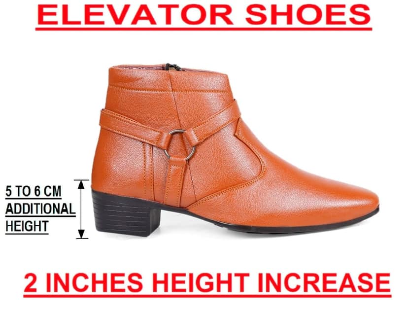 BXXY Men's New Height Increasing with Strapped Zipper and Buckle Boots for All Occassions and All Seasons view 3