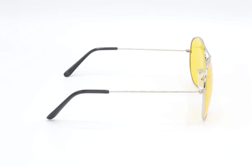 HRINKAR Unisex Pilot Sunglasses Silver & Golden Frame, Yellow & Grey Lens (Medium) - Pack of 2 view 4