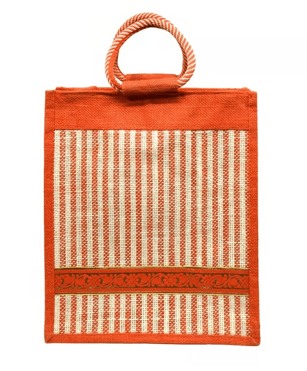 Orange Jute Shopping Bag - Eco-Friendly & Stylish Tote