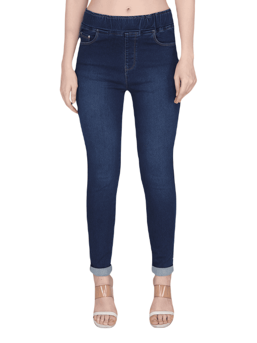 Albion By CnM Women Stretchable Dark Blue Denim Jegging