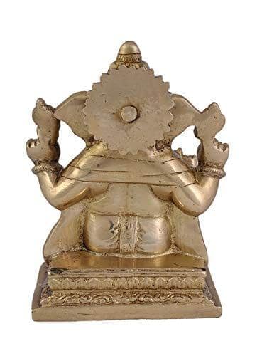 Arihant Craft� Hindu God Ganesha Idol Hand Craft Showpiece � 15.5 cm (Brass, Gold) view 3