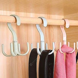 360 Degree Rotating Tie, Belt, Scarf, Purse Hanger Multipurpose Organizer Random Color view 2