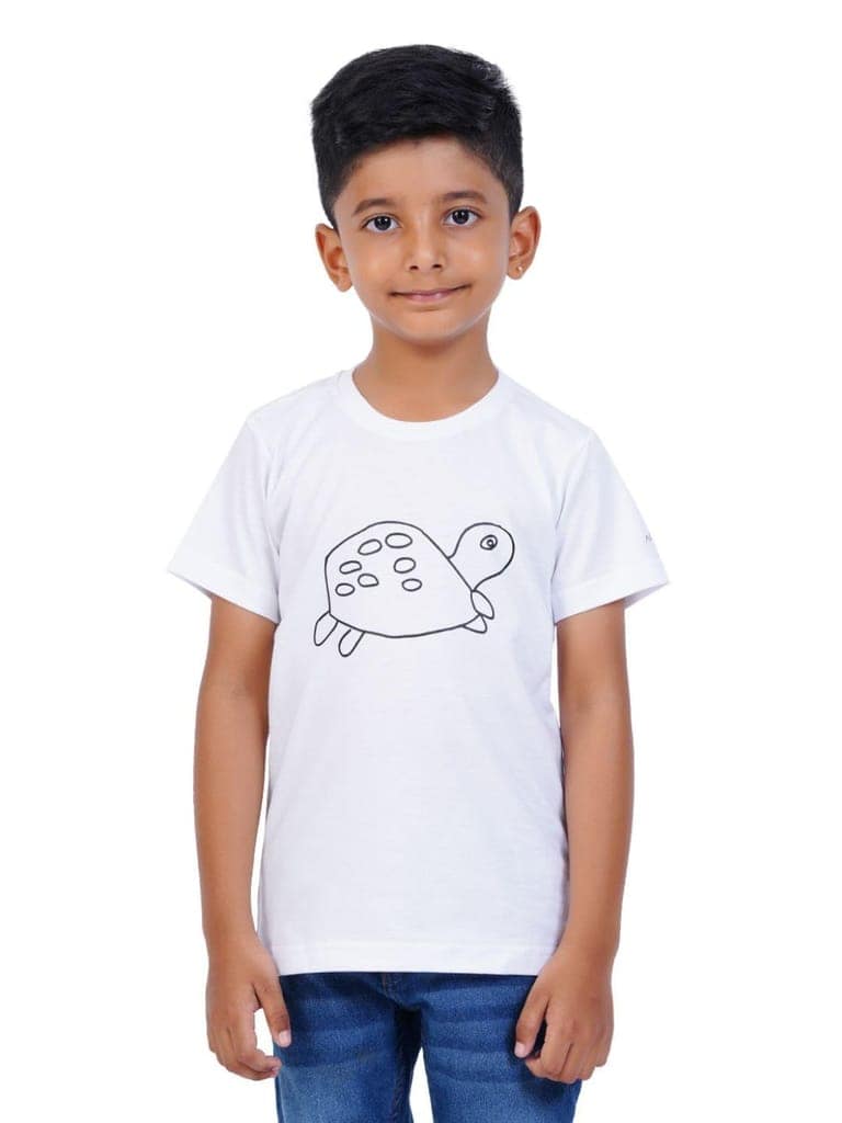 AIR GARB Boys Round Neck Printed Cotton T-shirt for 6-7 Years - Pack of 2 (K67-TW-SGR) Multicolour view 2