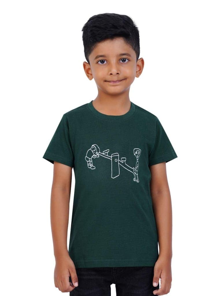 AIR GARB Boys Round Neck Printed Cotton T-shirt for 6-7 Years - Pack of 2 (K67-TW-SGR) Multicolour view 5