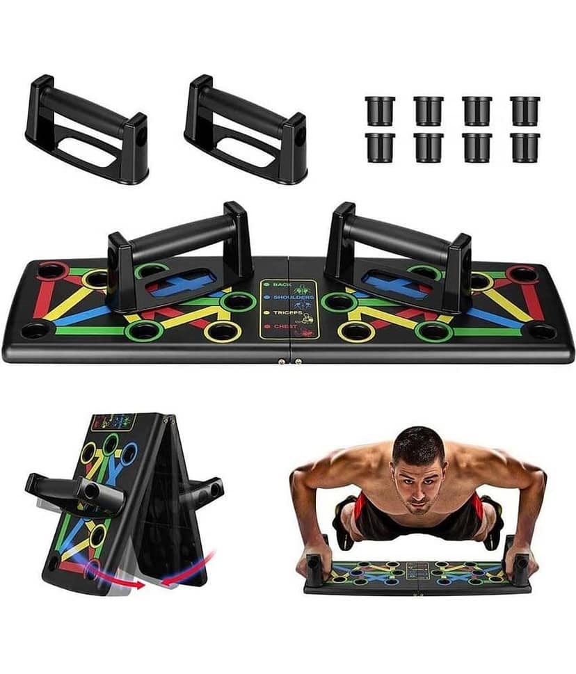 Horsefit Pushup Board, 15 in 1 Push up board for men, push up bar, push up stand, pushup bars, gym equipment for men, excersing equipment, chest workout equipment (Black)