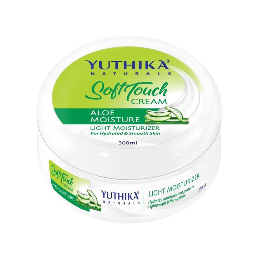 Yuthika Aloe Moisture Light Moisturizer for Face, Hand, Body, Dry Skin Moisturizer Cream for All Skin Types - 300ml view 3