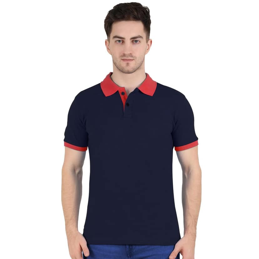 T-Shirts for Men Stylish Collar Cotton T-Shirts Half Sleeve Polo T-Shirts for Men Regular Fit Plain Solid Stylish T-Shirt for Men