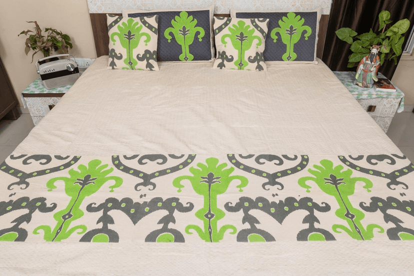 King Size Premium Cotton Bedsheet With Set Of Pillow Covers & Cushion Covers