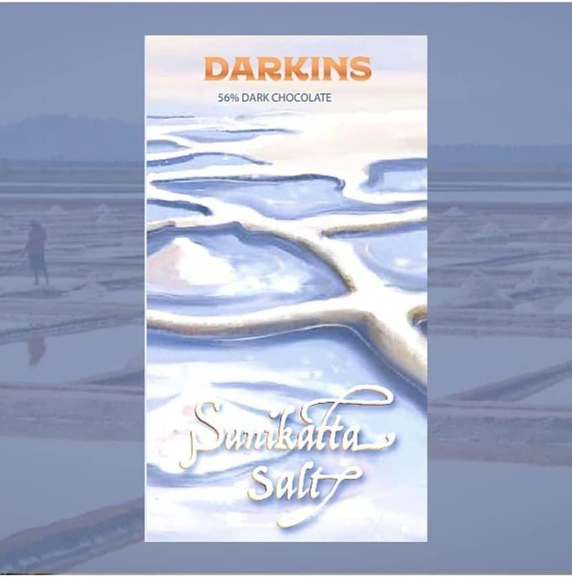 Darkins Dark Chocolate | 56% Artisanal Dark Chocolate Sanikatta Salt | Vegan | Gluten-Free | Unrefined Cane Sugar | No Artificial Flavours | Natural Chocolate | 65 GM Each Pack of 2 view 2
