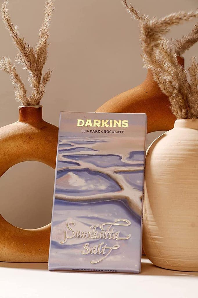 Darkins Dark Chocolate | 56% Artisanal Dark Chocolate Sanikatta Salt | Vegan | Gluten-Free | Unrefined Cane Sugar | No Artificial Flavours | Natural Chocolate | 65 GM Each Pack of 2 view 3