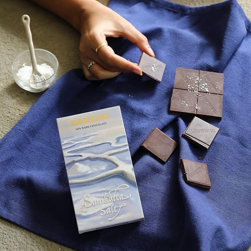 Darkins Dark Chocolate | 56% Artisanal Dark Chocolate Sanikatta Salt | Vegan | Gluten-Free | Unrefined Cane Sugar | No Artificial Flavours | Natural Chocolate | 65 GM Each Pack of 2 view 4