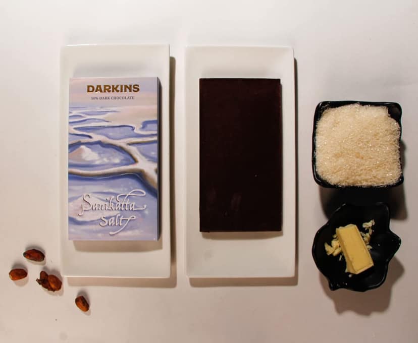 Darkins Dark Chocolate | 56% Artisanal Dark Chocolate Sanikatta Salt | Vegan | Gluten-Free | Unrefined Cane Sugar | No Artificial Flavours | Natural Chocolate | 65 GM Each Pack of 2 view 6