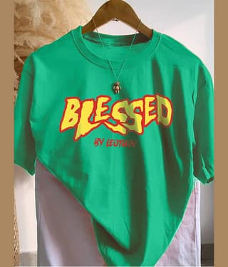 Leotude Women Cotton Blend Printed Oversized Fit Round Neck T-Shirt ( Green )
