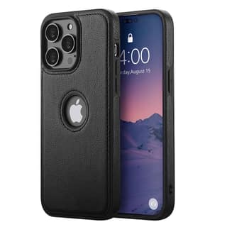 LIRAMARK PU Leather Flexible Back Cover Case Designed for iPhone 14 Pro Max (6.7 inch)