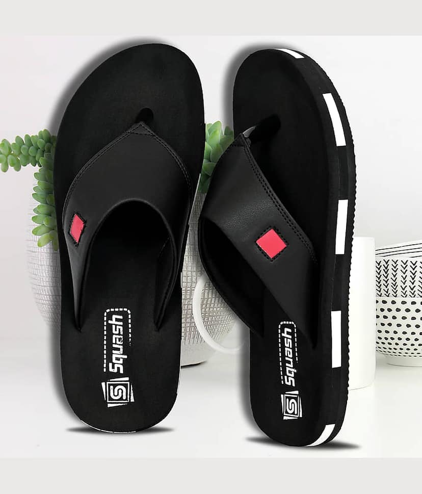 Squash Black Men's Thong Flip Flop