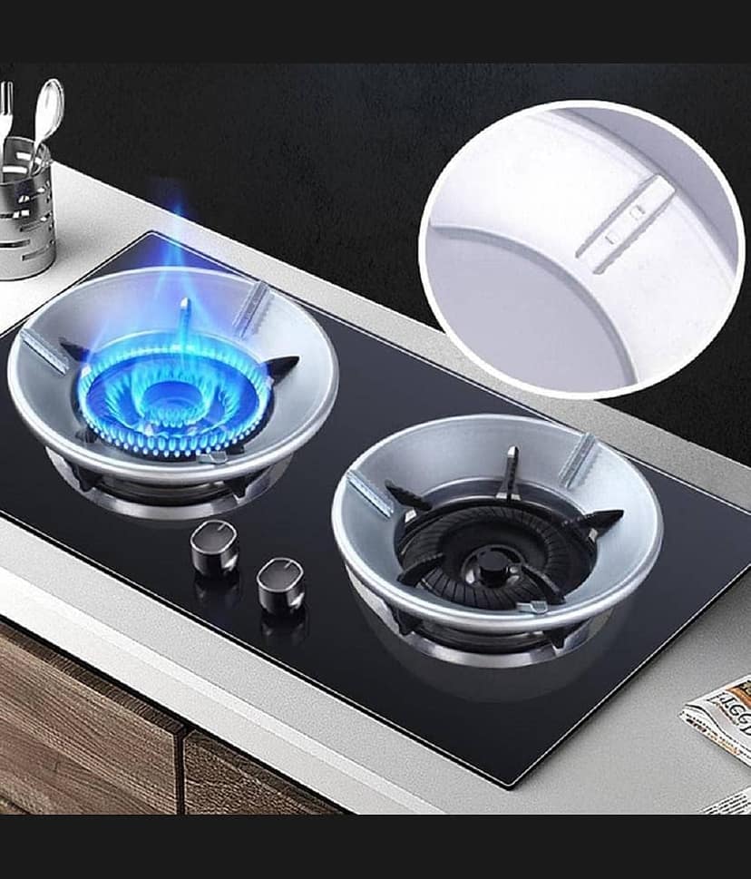 RAMDEV ENTERPRISE Gas Saver Burner Stand Gas Chula Burner Gas Stove Burner Stand Jali Ring Fire & Windproof Energy Saving, Gas Chula Support Stand 4 Legs Supported For Indian Gas 0.7mm (Pack Of 2).