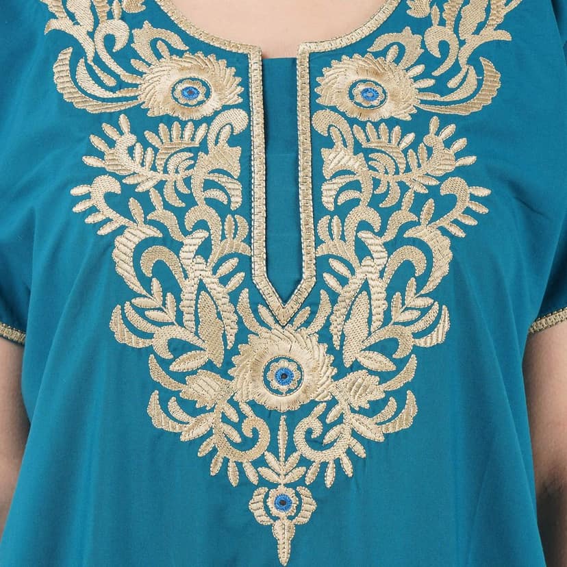 VALENCIA SLEEPWEAR Plain Embroidery Gown Maxi Nightwear Nighty Lizzy Bizzy Soft Fabric Rama Green view 2
