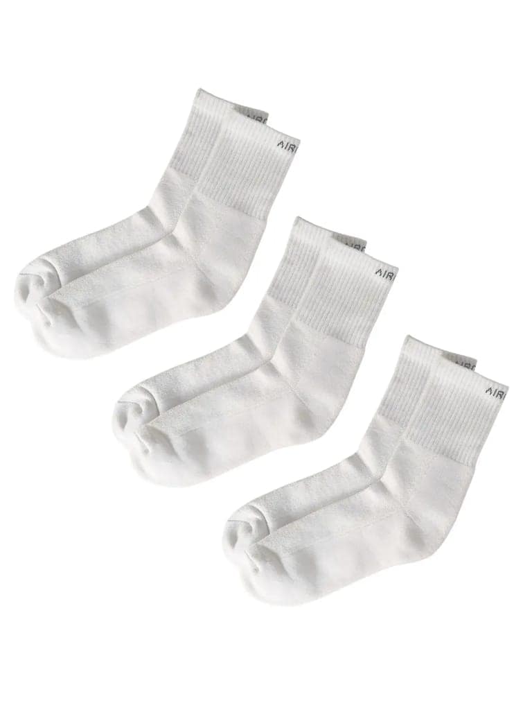 Comfort Socks for Work - Men and Women Pack of 3 Pairs - C3W (White)