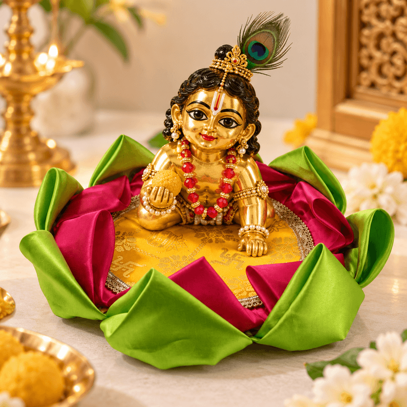 Handmade Kanha Ji Kamal Aasan Decorative Pooja Accessory view 2