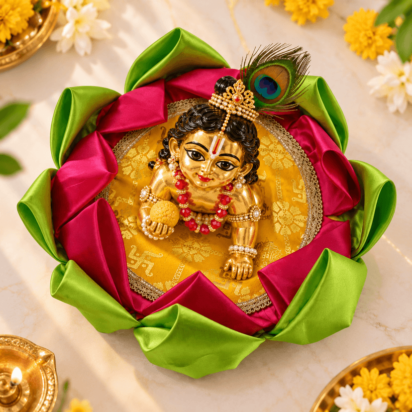 Handmade Kanha Ji Kamal Aasan Decorative Pooja Accessory view 3