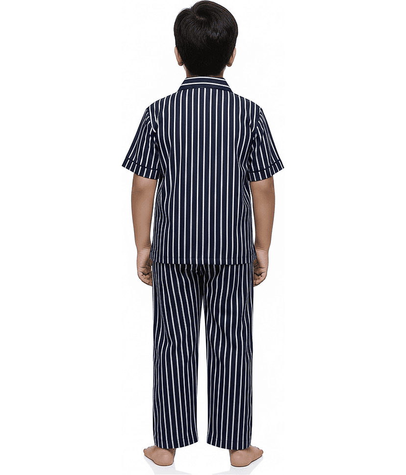 harshvardhanmart.com Pack of 1 Boys 100% Cotton Nightsuit Set ( Black ) view 2