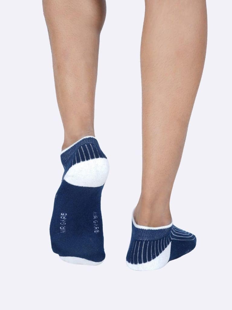 AirGarb Stylish Ribbed Low Ankle Cotton Socks for Men and Women: Comfortable Cushioning & Breathable Design Pack of 6 - ARB6D3B3 (Free Size) Multi Color view 6