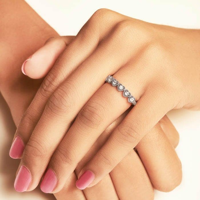 Silver Love Track Ring view 2