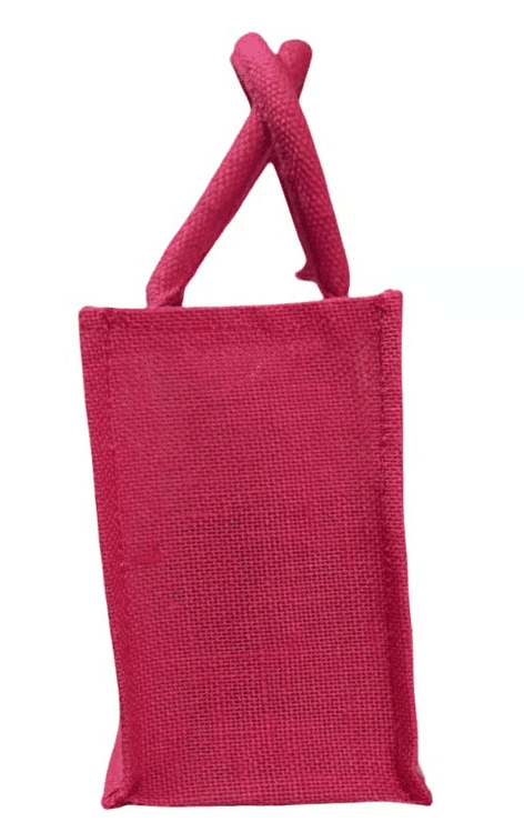 Elegant Jute Tote Bag with Floral Design - Eco-Friendly & Stylish view 3
