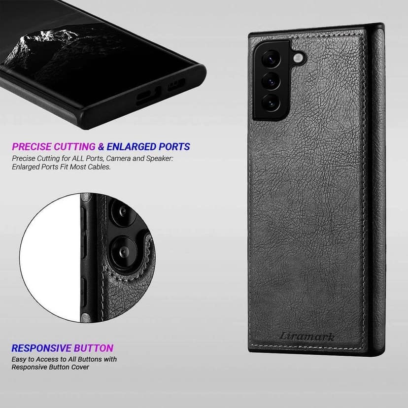 LIRAMARK PU Leather Flexible Back Cover Case Designed for Samsung Galaxy S22 5G (6.1 inch) view 5