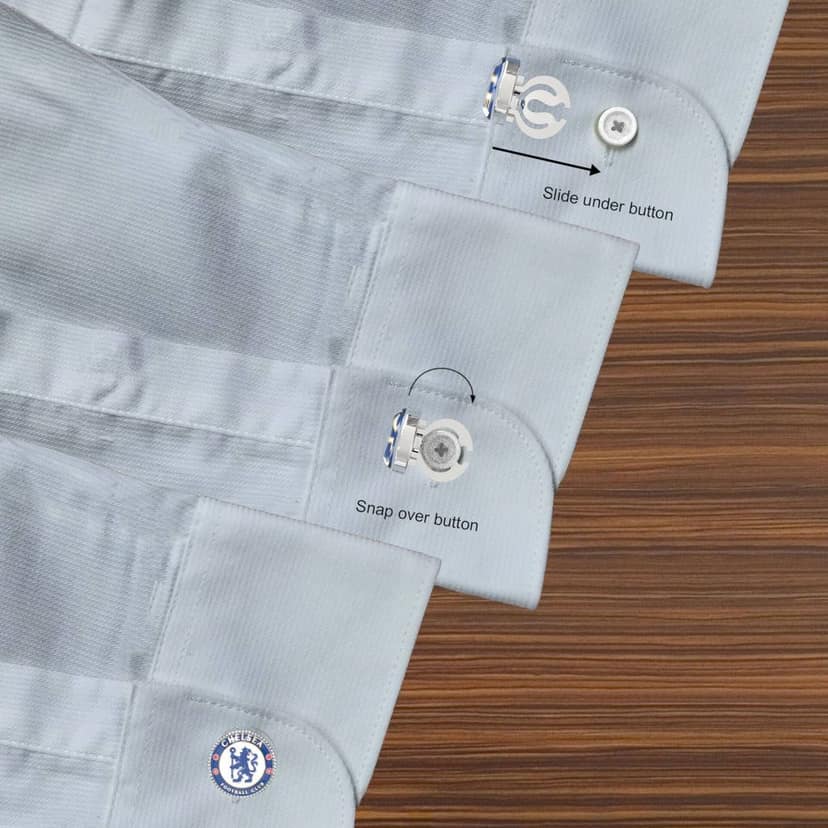 The Smart Buttons - Shirt Button Cover Cufflinks for Men - Chelsea FC Style view 5