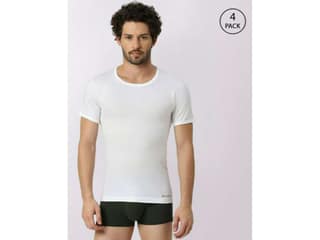 Frenchie Oxy Men Solid White Cotton Vest (Pack of 4 ) - Inactive - XL