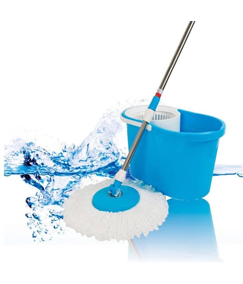 Easy Life Floor Cleaning 360 Degree Rotating Magic Spin Mop Bucket Set With two Microfiber Mop Head