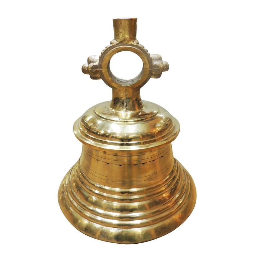 Brass Temple Hanging Ghanta, Hanging Bell, Ghanta 41 KG - Antique Brass Temple Ghanta for Big Mandir (ZMAS493 V) view 2