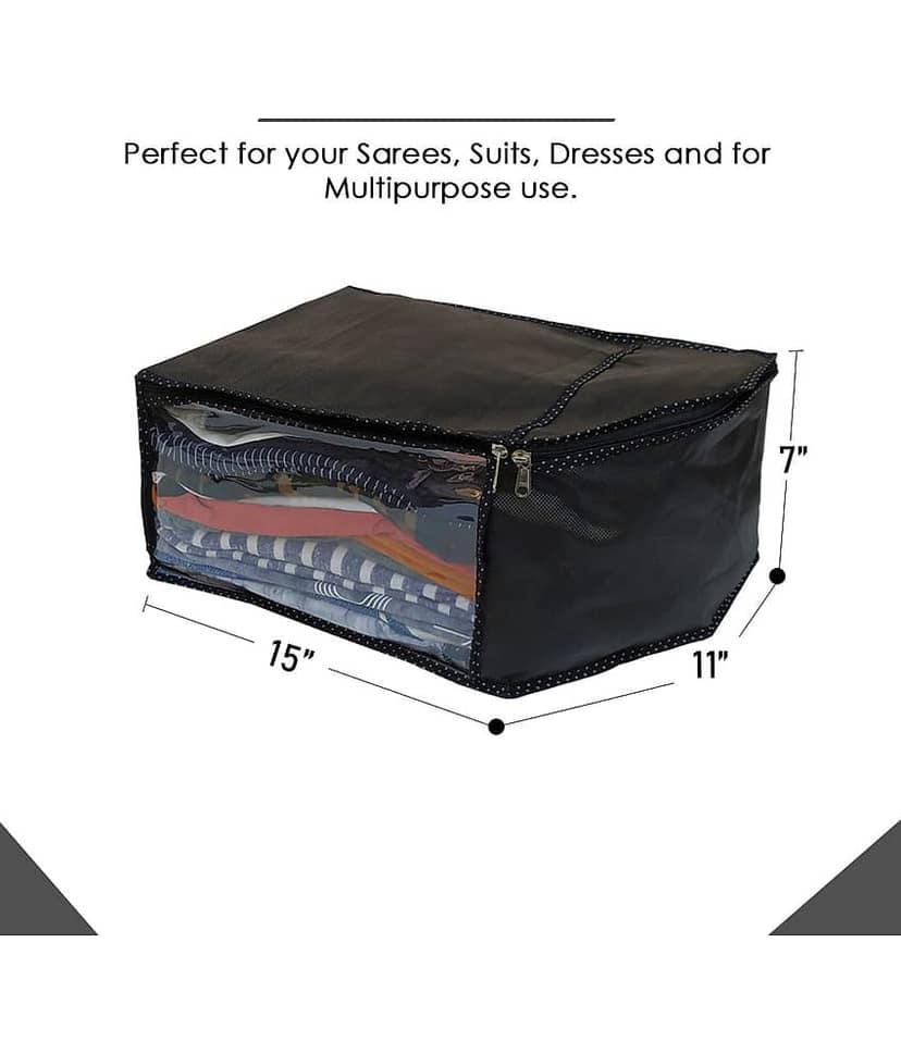 Sh Nasima Blouse Covers Organizer Non Woven Blouse Storage Bag With Transparent Window view 2