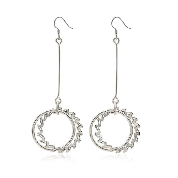 Silver Crystal Crux Earrings