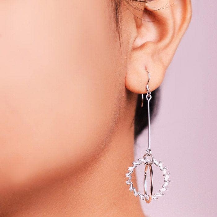 Silver Crystal Crux Earrings view 2