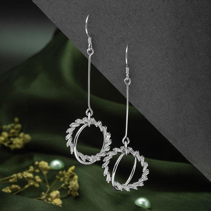 Silver Crystal Crux Earrings view 3