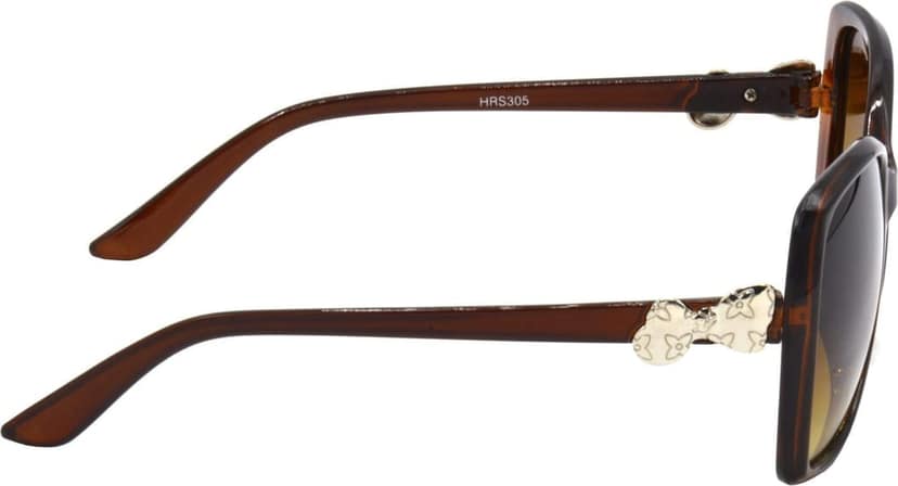HRINKAR Unisex Over-sized Sunglasses Brown Frame, Clear & Brown Lens (Large) - Pack of 2 view 4