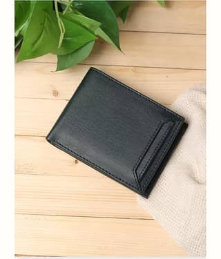 HRFSTAR PU Solid Men's Money Clipper With 6 Slots For Card ( Green , Pack of 1 )
