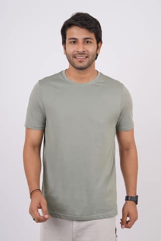 Men's Sage Pima Cotton Crew Neck with Logo
