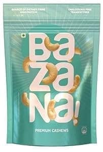 Bazana Premium Raw Cashews - 205g | Healthy Crunchy Cashew Nuts | Nourishing Dry Fruit Delight Wholesome
