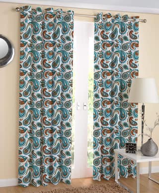 AIRWILL Multicolor Printed Pattern Cotton Door Curtains 4x7ft Pack of 2 Pieces